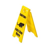 Signe de l'attention du chat - signe de vomi de chat, signe de chat de cour | Drôle chiot chaton prudence, nouveauté chaton chiot vomi signe sol humide signe plusieurs couleurs style pour la maison