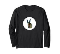 Signe de Main de Paix Blanc, Cadeau Hippie, liberté et Amour Manche Longue