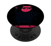 Signe de Main du Diable Rose avec Inscription « Demon » PopSockets PopGrip Adhésif