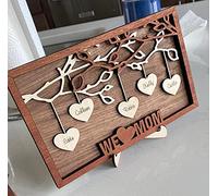 Signe de noms de famille personnalisé, cadeau personnalisé pour maman cadeau pour la fête des mères, cadeau d'enfants pour maman, panneau en bois, décor en bois, panneaux de bureau, arbre généalogique