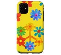 Signe de Paix avec Motif Floral rétro Hippie coloré Coque pour iPhone 11