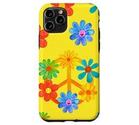 Signe de Paix avec Motif Floral rétro Hippie coloré Coque pour iPhone 11 Pro