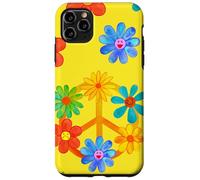 Signe de Paix avec Motif Floral rétro Hippie coloré Coque pour iPhone 11 Pro Max