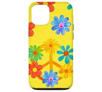Signe de Paix avec Motif Floral rétro Hippie coloré Coque pour iPhone 12/12 Pro