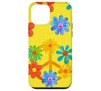 Signe de Paix avec Motif Floral rétro Hippie coloré Coque pour iPhone 12 Mini