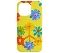 Signe de Paix avec Motif Floral rétro Hippie coloré Coque pour iPhone 14 Pro Max