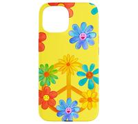 Signe de Paix avec Motif Floral rétro Hippie coloré Coque pour iPhone 15