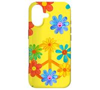 Signe de Paix avec Motif Floral rétro Hippie coloré Coque pour iPhone 17
