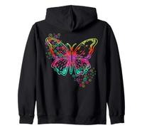 Signe de Paix de Papillon Hippie rétro 60S 70s Tie Dye Sweat à Capuche