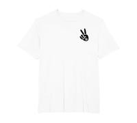 Signe de Paix Doigts Signe de Paix Main T-Shirt, Homme Grandes Tailles, Blanc, 4X Tall