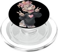 Signe de Paix en Forme de Dinosaure de Dessin animé Amusant PopSockets PopGrip pour MagSafe