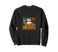 Signe de paix grenouille parmi fleur de souci Sweatshirt