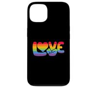 Signe de Paix Love - Pride Rainbow Heart Hand Queer Gay LGBTQA Coque pour iPhone 13