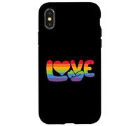 Signe de Paix Love - Pride Rainbow Heart Hand Queer Gay LGBTQA Coque pour iPhone X/XS