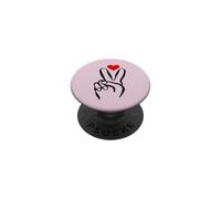 Signe de Paix Main cœur Minimaliste Ligne Art esthétique PopSockets PopGrip Adhésif