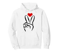Signe de Paix Main cœur Minimaliste Ligne Art esthétique Sweat à Capuche