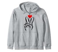 Signe de Paix Main cœur Minimaliste Ligne Art esthétique Sweat à Capuche