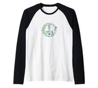 Signe de Paix Paix Liberté et Amour Cadeau Hippie Manche Raglan