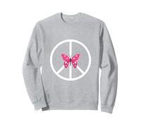Signe de Paix Papillon Rose à Pois Blancs Sweatshirt