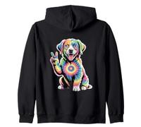 Signe de Paix pour Chien Tie Dye, Arc-en-Ciel Sweat à Capuche