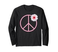 Signe de Paix Rose avec Une Belle Fleur Manche Longue