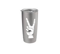 Signe de paix vintage cool avec symbole de la victoire Gobelet isotherme en acier inoxydable double paroi