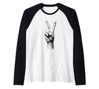 Signe de Paix Vintage Cool avec Symbole de la Victoire Manche Raglan
