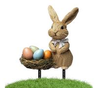 Signe de pelouse de printemps - Figurine de lapin extérieur, sculpture décorative d'œufs | Présentoir de jardin en métal pour fêtes saisonnières, Accent de lapin debout pour la zone de