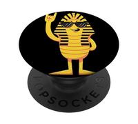 Signe de Pharaon Cool en Forme de Rocher avec Personnage égyptien PopSockets PopGrip Adhésif