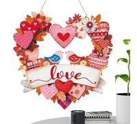 Signe de porte de la Saint-Valentin - Bois 30cm, Love Heart Porch Sign, Rustique | Style Chaud, Rustique Front Door Decor, Mur en Bois Pour Les Mariages, Anniversaires, Couples, Living Room, Home