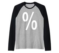 Signe de pourcentage Blanc des Deux côtés de la série Alphabet Manche Raglan