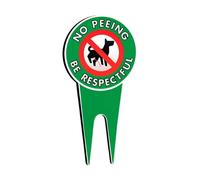 Signe de prohibition du chien Pee - Signe de préavis de pelouse en métal, empêche les chiens d'uriner à l'extérieur | Soyez un panneau de message pour animaux de compagnie respectueux pour la clôture