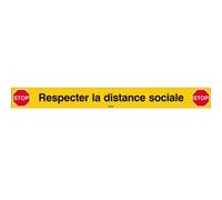 Brady Signe de sécurité adhésif Respecter la distance sociale Rectangle 80 x 800 mm