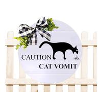 Signe de sol humide vomi de chat, signe de vomi de chat,Attention panneau d'avertissement de vomissements - toilettes salle de bain décor signe chat vomi attention pour table, salle de bain, cuisine