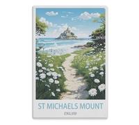 Signe Décor Métal Tin Sign Wall Art Vintage Rétro Affiche Plaques de Fer Peintures Imperméables pour la Maison Toilette Salle de Bains DécorationsMont Saint-Michel Angleterre20x30cm(8x12 pouces)A953