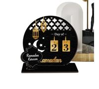 Signe du calendrier pour le compte à rebours - Bois 18 x 16,7 cm 18 x 18,8 cm | Ornement Festival Moyen-Orient Décoration de l'Avent | Bureau, étagère, table à manger, étagère