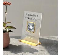 Signe du code QR personnalisé pour les affaires, personnalisés Laissez-nous un panneau de révision, acrylique Social Médias Instagram Facebook Google Yelp Revue Twitter Signes WiFi