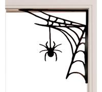 Signe Du Coin De La Porte D'araignée | Mur Web D'araignée En Bois Suspendu Halloween Horror Dory Cadre Decor Artificial Web Avec Ornement Spider | Décoration De La Maison De Fête Pour L'entrée À Porte