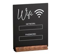 Signe du mot de passe wifi - base en bois, signalisation de l'hôtel | Porte-photos de blocs de photos WiFi avec affichage de support en bois, décoration de la pièce maîtresse pour la maison de restaur