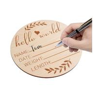 Signe Du Nom De Bébé, Accessoires Photo Nouveau-nés, Babies En Bois Tag De Naissance 5,9 Pouces, Naissances Moon Et Étoiles Saluer Une D'annonce D'identité Infantile Pour La No