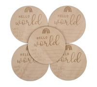 Signe Du Nouveau-né Du Monde En Bois - Signe D'annonce De Bébé | Couplement D'annonce De Naissance | Signe Nouveau-né Pour Bébé Signes De Signes Pour La Baby Shower, Hôpital, Décoration Mu