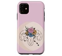 Signe du Zodiaque Bélier Cornes de bélier Florales Astrologie Coque pour iPhone 11