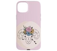 Signe du Zodiaque Bélier Cornes de bélier Florales Astrologie Coque pour iPhone 15 Plus