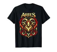 Signe du Zodiaque Bélier Ram Dark Fantasy Astrologie Feu Design T-Shirt