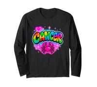 Signe du zodiaque Cancer Crabe Rétro Rainbow Design Manche Longue