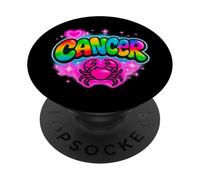 Signe du zodiaque Cancer Crabe Rétro Rainbow Design PopSockets PopGrip Adhésif