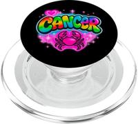 Signe du zodiaque Cancer Crabe Rétro Rainbow Design PopSockets PopGrip pour MagSafe