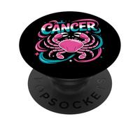 Signe du Zodiaque Cancer Rose Crabe Astrologie Vibes PopSockets PopGrip Adhésif