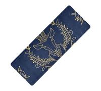 Signe du zodiaque doré Bélier bleu marine imprimé tapis de yoga antidérapant en caoutchouc naturel antidérapant, avec sac de yoga tapete para ejercicio 180,3 x 66 cm pour femme