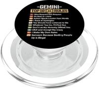 Signe du Zodiaque drôle Top 10 Rules of Gemini Graphic PopSockets PopGrip pour MagSafe